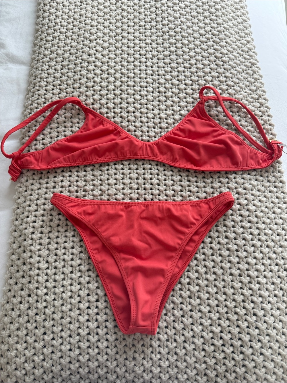 Bold Red Women's Triangle Bikini Set
